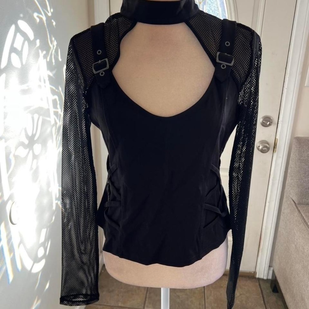 Killstar Techtrash mesh top goth punk rave size xs - Picture 2 of 5